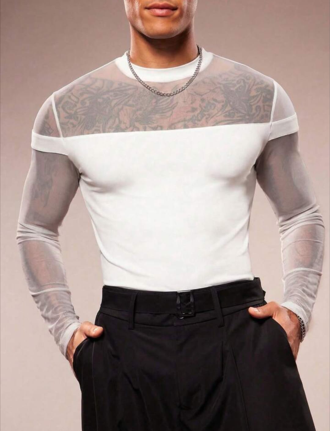 Arctic Sheer Panel Bodysuit